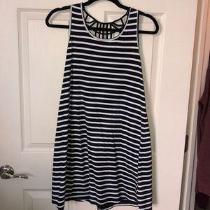 Navy & White striped sun dress